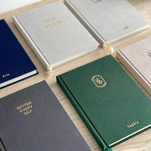 Cuaderno A5 Personalizado de Tapa Dura con Tela, Diario Hecho a Mano con Letras en Relieve, Planificador Diario Sin Fecha, Diario con Nombre Personalizado, Regalo - Product Image 4