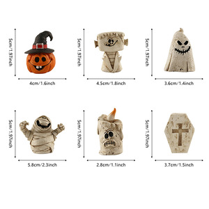 Trendy Resina Ornamento Pequena Abóbora Cabeça Fantasma para Halloween Desktop Decoração Novas Decorações Do Partido - Product Image 5