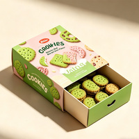 Boîtes à pâtisserie en papier couché biodégradable et pliables, laminage mat, couleur personnalisée pour l'emballage de snacks, biscuits, beignets et produits de boulangerie