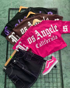 Wholesale 100% Cotton Men's T-Shirt Custom Streetwear Oversized Full Silk Screen <strong>Printing</strong> Blank <strong>Design</strong> 260G <strong>Graphic</strong> T-Shirt - Product Image 2