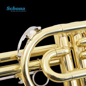 <span class=keywords><strong>Corneta</strong></span> de Latón Metálico Lacado en Oro, <span class=keywords><strong>Corneta</strong></span> Profesional en Sib con Tres Llaves Verticales - Product Image 4