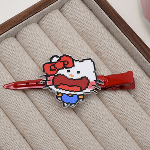 Pince à cheveux chat mignon en cristal, style pixel, pour fille, pince à cheveux pour mèches rebelles, style célébrité internet, style Ins, pince polyvalente pour <span class=keywords><strong>frange</strong></span> latérale, douce - Product Image 4