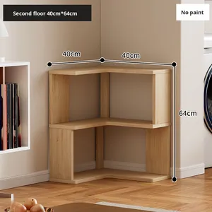 DISHI Mueble Esquinero Moderno de Madera Maciza con Estante Integrado de 90 Grados para Almacenamiento en Apartamentos Pequeños, Estantería de Pie - Product Image 6