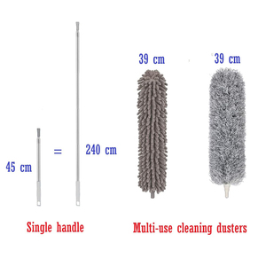 Mini-plumeau en microfibre écologique avec perche télescopique de 30 à 100 pouces, brosses de nettoyage pliables et lavables - Product Image 3