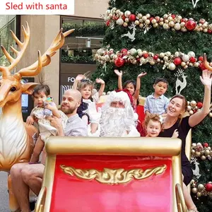 Traîneau de Noël géant en fibre de verre de 300 cm, taille réelle, avec sièges, pour extérieur commercial, durable, imperméable, décoration de centre commercial - Product Image 5