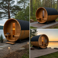 Sauna traditionnel extérieur en cèdre rouge canadien avec poêle Harvia, sauna de jardin imperméable, prix direct usine