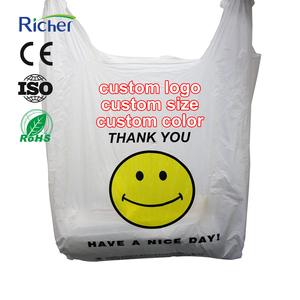 Bolsa de Plástico para Camisetas con Impresión Personalizada Directa de Fábrica para Empaque de Tiendas Minoristas y de Abarrotes - Product Image 1