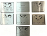 Réplique de plaque commémorative de la mission Apollo 11, art mural en métal, acier inoxydable 304 gravé, personnalisable, pour les passionnés de l'espace