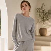 Tissu en maille côtelée rayée teinte en fil 4x2, 95% Rayonne 5% Spandex, 135cm, 270gsm, Élastique, Respirant, Anti-rétrécissement, Absorption d'humidité