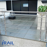 Rampe d'escalier horizontale en acier inoxydable 304/316, moderne, pour intérieur et extérieur, balustrade durable résistante à la corrosion