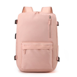 Pink Waterproof <b>Laptop</b> Backpack USB Charging Travel Business <b>Bag</b> <b>Large</b> Capacity Anti Theft Daypack - Product Image 1