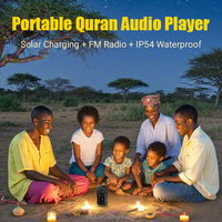 Conception de brevet charge solaire lecteur MP3 coran lecteur Audio islamique Radio Fm haut-parleur enfant étanche Ip54 torche lecteur de livre saint