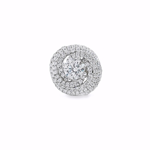 18K oro sólido NGTC certificado remolino Halo diamante anillo punta ajuste laboratorio cultivado diamante racimo lujo boda joyería - Product Image 2