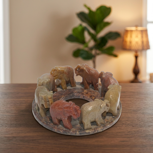 Soap Stone <b>Elephants</b> Shaped Decorative Object - Product Image 3