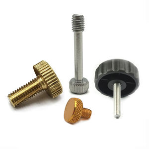 Có khía ngón tay cái vít Metric Titan Brass nhôm đen nhựa Knob vít M6 M3 phẳng đầu thép không gỉ - Product Image 1
