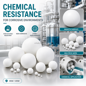 Sfera in plastica PTFE 1/<span class=keywords><strong>8</strong></span> "1/4" 3/<span class=keywords><strong>8</strong></span> "1/2" per valvola di controllo valvola a sfera cuscinetto leggero - Product Image 4