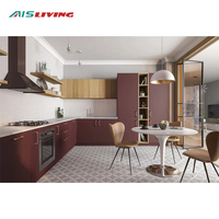 Armoires de cuisine modernes en bois d'érable massif de haute qualité, design simple nord-américain, classique, à plat, brillant, blanc, style shaker