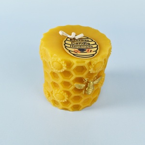Bougie décorative en cire d'abeille pour la décoration de la maison, cadeau de fête avec motif abeille et tournesol - Product Image 4