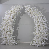 Arche florale H185 en roses blanches artificielles, pour décorations de mariage, de scène et de cérémonies de demande en mariage