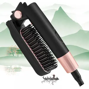 2024 vente chaude peigne pliant lisseur brosse mini lisseur de barbe portable professionnel nouveau peigne pliable