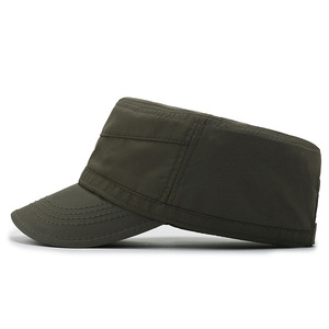 Men's <b>Flat</b> Cap Breathable Quick Dry Sun Protection Outdoor Casual <b>Hat</b> Military Green Khaki Black Navy Blue Gray Polyester - Product Image 2