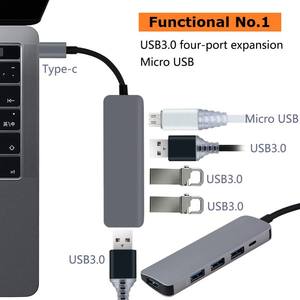 Hub USB-C 5-en-1 avec double interface Type-C 3.0 et lecteur de cartes <span class=keywords><strong>Micro</strong></span> <span class=keywords><strong>SD</strong></span>/TF pour <span class=keywords><strong>Mac</strong></span>, S9/S8, P20 (en stock) - Product Image 6