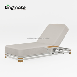 Silla de Piscina Reclinable con Mesa Lateral, <span class=keywords><strong>Tumbona</strong></span> de <span class=keywords><strong>Aluminio</strong></span> con Cojín Grueso, Directo de Fábrica - Product Image 6