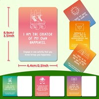 Nouvel ensemble de 50 cartes interactives en papier à dégradé arc-en-ciel pour la motivation et l'énergie positive, idéal pour l'export.