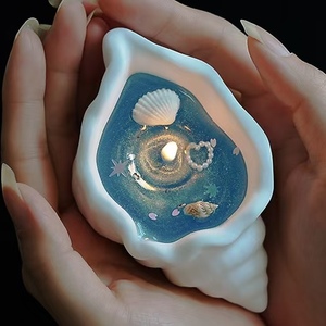 2024 Sang Trọng Nhà Nghệ Thuật Trang Trí Nội Thất Thủ Công Mỹ Nghệ Vỏ Hình Dạng Sáp Đậu Nành Nến Ủng Hộ Đám Cưới Quà Tặng Khách - Product Image 1