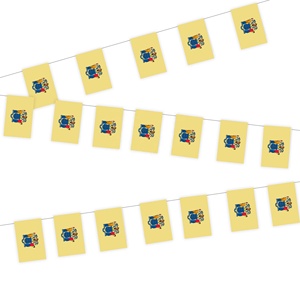 Drapeaux à cordes personnalisés New Jersey (USA) en gros – Guirlande jaune imperméable pour fête sur la plage, motif Garden State - Product Image 1