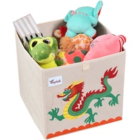 Boîte de rangement pliable pour jouets d'enfants, style tendance, mignonne, vêtements pour bébés, boîte de rangement en tissu pliable pour jouets d'enfants avec broderie d'animaux