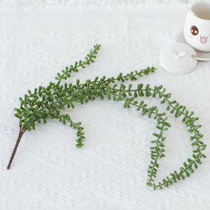 Plante succulente artificielle en guirlande de 70 cm, verte, en plastique, pour décoration murale intérieure - Product Image 4