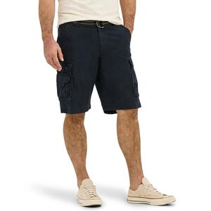 Men's <b>Black</b> Cargo Denim <b>Shorts</b> Mid Waist With Pockets Casual Summer Wear Breathable Woven Fabric Regular Wash - Product Image 1