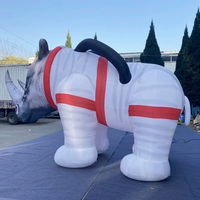 Figurine de rhinocéros gonflable personnalisée en PVC imprimé, réplique animale pour événements, décoration publicitaire