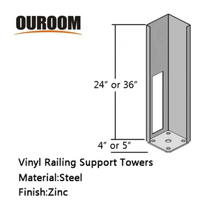 4x4 inch hoặc 5x5 inch Heavy Duty thép Vinyl hàng rào bài Neo hàng rào bài cơ sở chân đế - Product Image 2