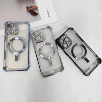 Funda Magnética de TPU Suave con Electrochapado de Lujo para Teléfonos 17 12 13 14 15 16 Pro Max Plus, Protección Antigolpes para la Lente de la Cámara