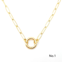 Collier personnalisé en acier inoxydable Jietao avec fermoir à bouton poussoir pour la fabrication de pendentifs DIY et de bijoux faits à la main