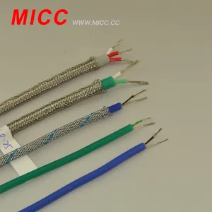 Micc jaqueta de silicone de borracha geral, isolamento de fibra de vidro trançado 24awg tipo k termopar fio KX-FG/SIL-2 * 7/0.2