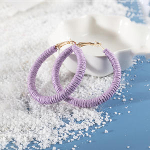 Boucles d'oreilles tissées Fashion Woven Color High Hoop Boucles d'oreilles pour femmes Uionen 1075 - Product Image 5