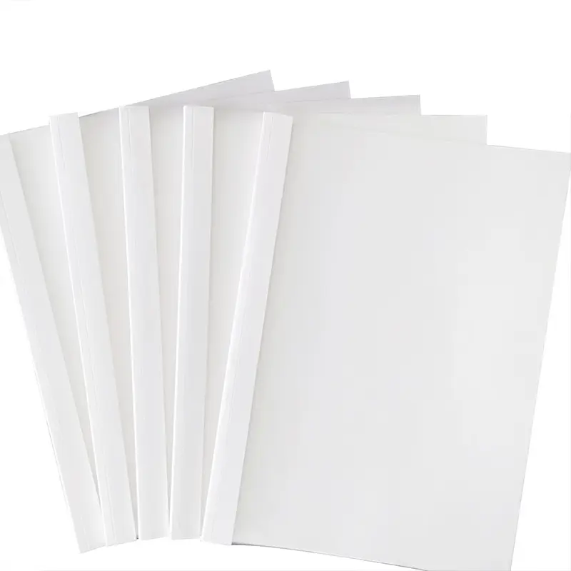 Transparent tender book cover free punching plastic cover folder white cardboard hot melt book cover for book binding