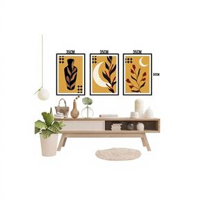 Ensemble de 3 tables en MDF, impression de qualité, motif floral, cadre résistant à la décoloration, collection d'art mural de 72 pouces, origine TR - Product Image 1