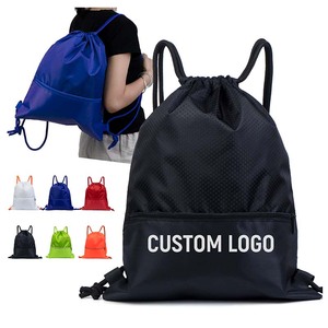 Free Stock Sample Nylon Polyester <b>Drawstring</b> <b>Backpack</b> Custom Logo Size Sports <b>Drawstring</b> Gym Bags for Basketball Storage - Product Image 1
