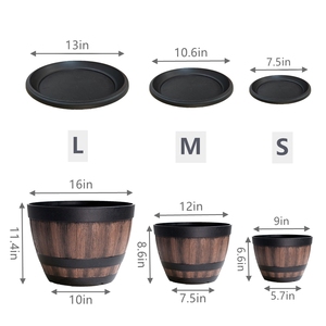 Whiskey Thùng thiết kế nhựa nhựa ngoài trời Chậu hoa vasi da esterno cho sân thượng vườn cây vaso Para plantas - Product Image 2