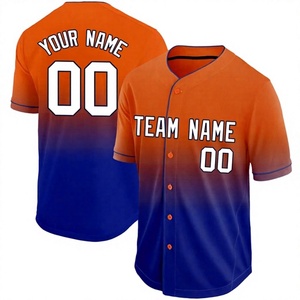 Camiseta de Béisbol Personalizable al por Mayor con Logotipo de Equipo, Seis Botones, Transpirable, Ecológica, Ligera, 100% Poliéster - Product Image 1