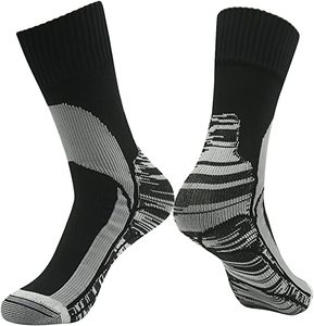 Custom Logo <b>Waterproof</b> Breathable Crew <b>Socks</b> in Black for Men Outdoor Hiking Trekking and Sports - Product Image 2