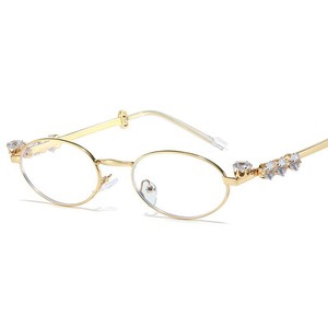 Unisex Oval Sunglasses Metal <b>Frame</b> Blue Light Protection 1.56 Ac Lens Lightweight Y2K Style - Product Image 4