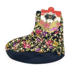 Custom-designed floral pattern winter <b>bed</b> <b>socks</b>, short casual warm non-slip ankle <b>socks</b> with logo cuffs for <b>women</b> and girls - Product Image 3
