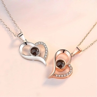 B1204 100 Verschillende Talen I Love U Hanger Ketting Bruiloft Valentijnsdag I Love U Geheugen Projectie Ketting