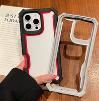 Étui de téléphone antichoc à double couleur contrastée pour iPhone 18 Pro Max, dos transparent en PC, pare-chocs souple en TPU, protection anti-chute