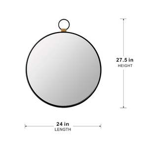 24\"x 27\" Contemporary Minimalist DB <b>Wall</b> <b>Mirror</b> Black Frame Aluminium Accent <b>Mirror</b> for Living Room Foyer Entryway <b>Bedroom</b> - Product Image 5